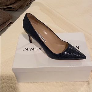 Navy shimmer Manolo blahnik heels